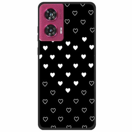 Deksel Motorola Edge 50 Fusion Hvite Hjerter