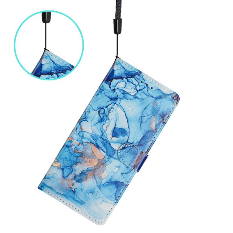 Folio Deksel Til Xiaomi 15t Pro Blå Marmor