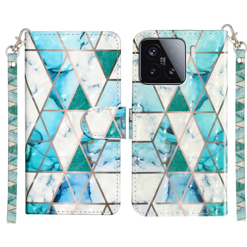 Folio Deksel Xiaomi 15t Pro Grønn Marmor Med Stropp