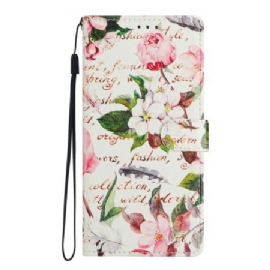 Folio Deksel Xiaomi 15t Pro Grønne Blader Og Blomster Beskyttelse Deksel