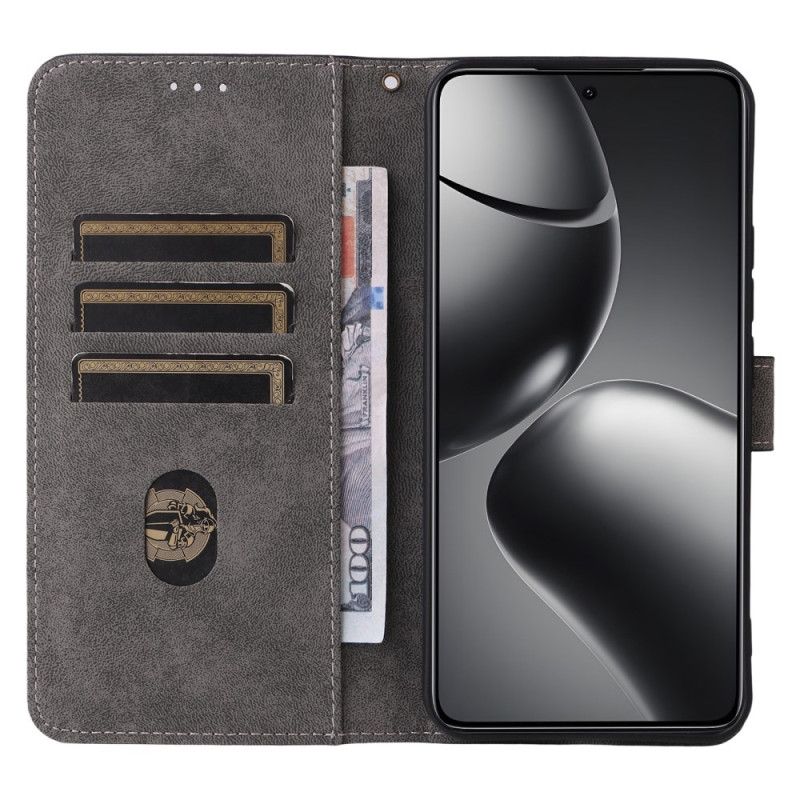 Folio Deksel Xiaomi 15t Pro Rfid-lommebok Med Semsket Skinneffekt Beskyttelse Deksel