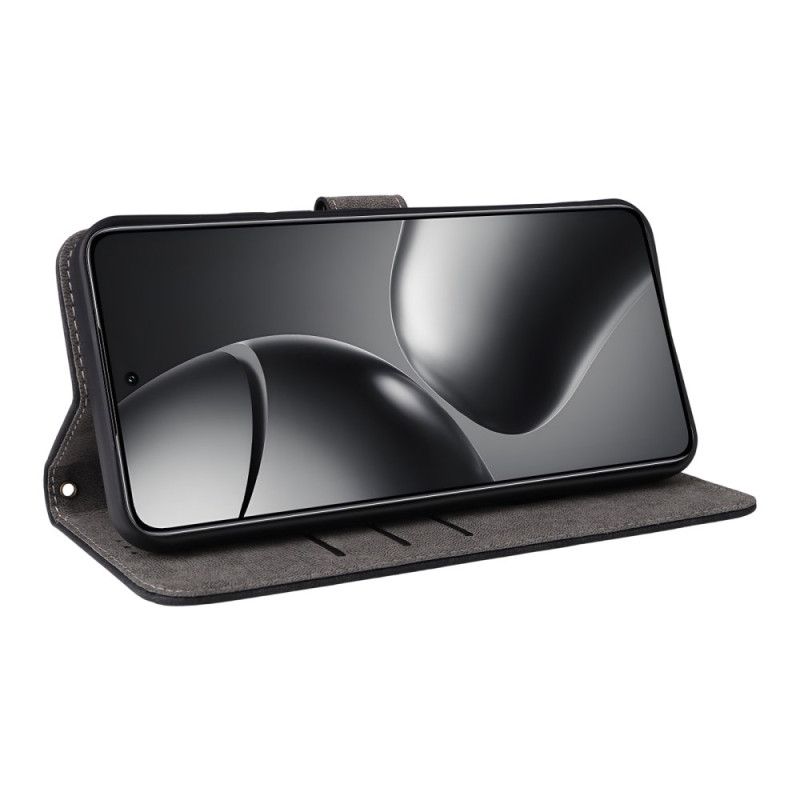 Folio Deksel Xiaomi 15t Pro Rfid-lommebok Med Semsket Skinneffekt Beskyttelse Deksel