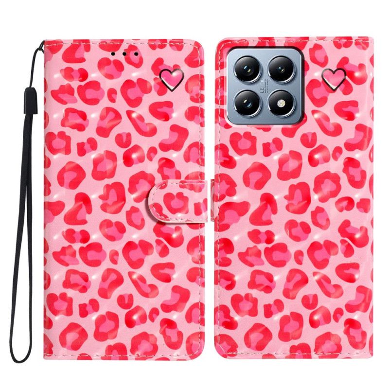 Folio Deksel Xiaomi 15t Pro Rosa Leopard Beskyttelse Deksel