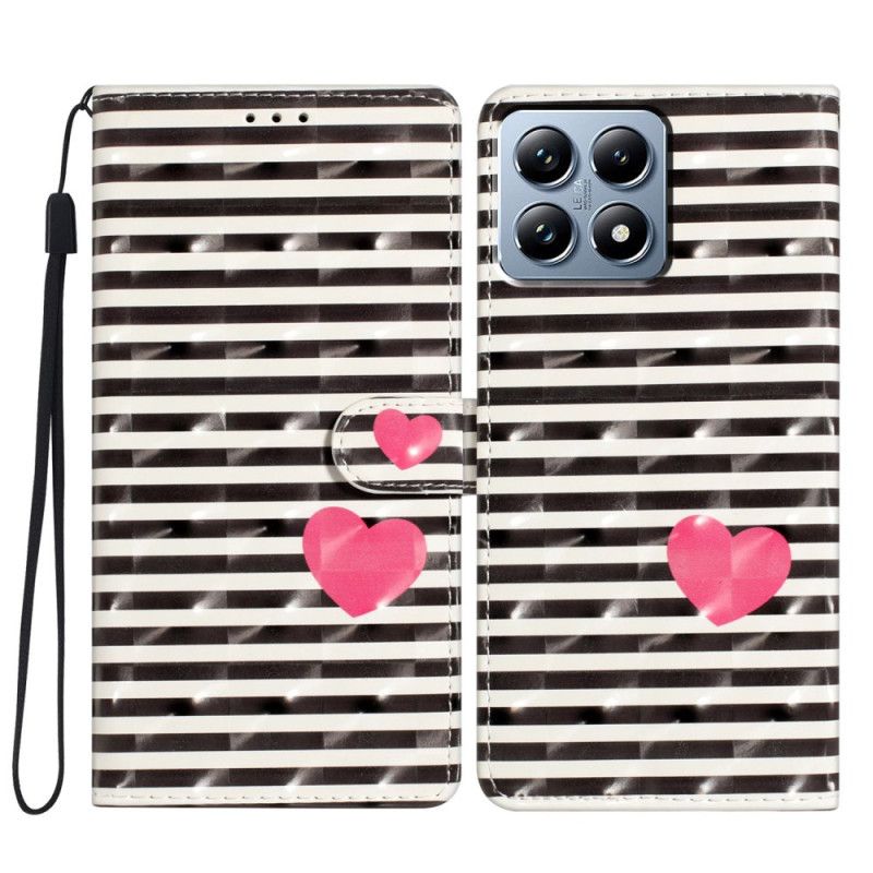 Folio Deksel Xiaomi 15t Pro Striper Og Hjerte