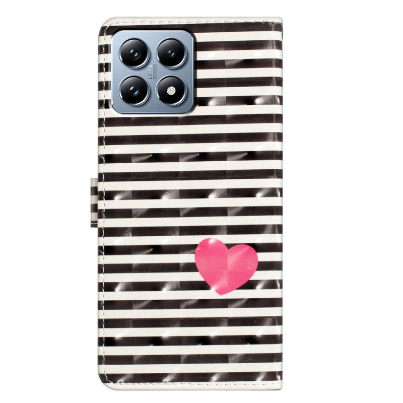 Folio Deksel Xiaomi 15t Pro Striper Og Hjerte