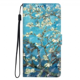 Lærdeksel Folio Deksel Xiaomi 15t Pro Blomster Aprikostre