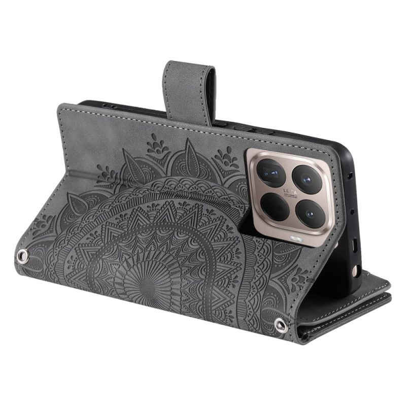 Lærdeksel Folio Deksel Xiaomi 15t Pro Lommebok Med Mandala-mønstereffekt