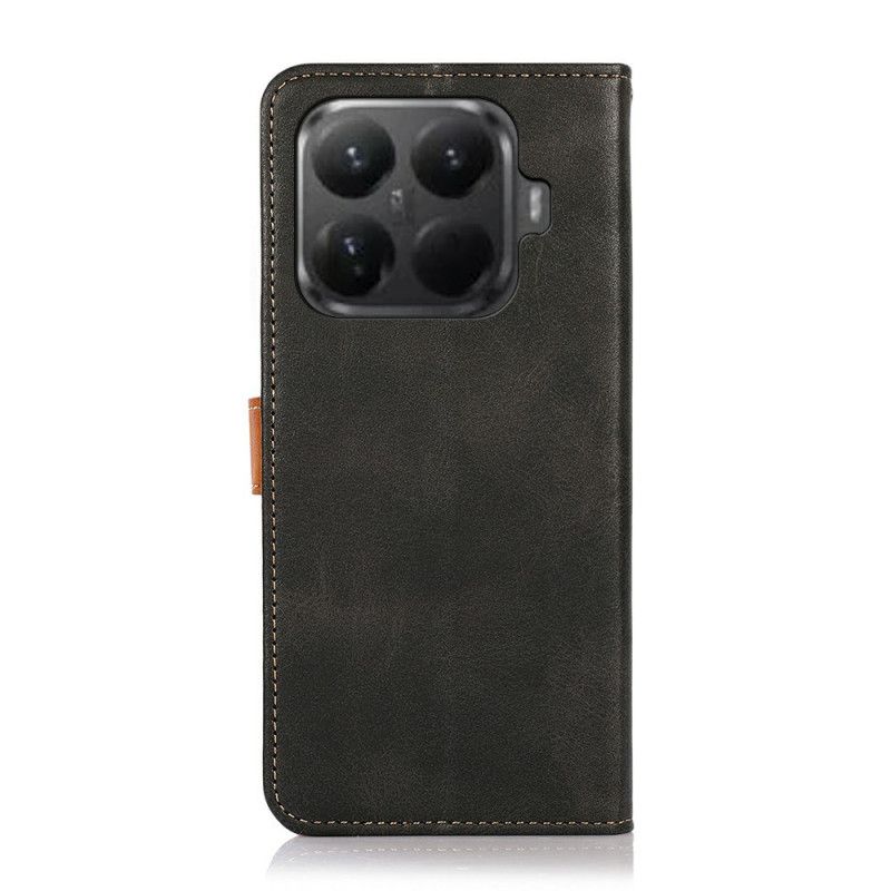 Lærdeksel Folio Deksel Xiaomi 15t Pro Mobildeksel Khazneh Gullknapp