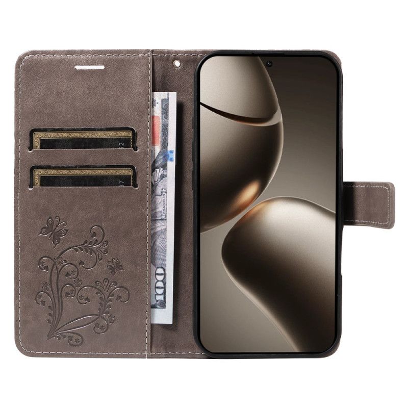 Lærdeksel Folio Deksel Xiaomi 15t Pro Mobildeksel Kjempesommerfugler