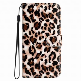 Lærdeksel Folio Deksel Xiaomi 15t Pro Mobildeksel Leopardtrykk