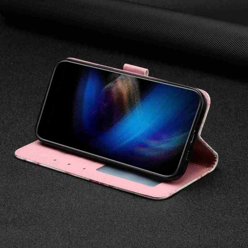 Lærdeksel Folio Deksel Xiaomi 15t Pro Roser Med Snor