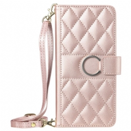 Lærdeksel Folio Deksel Xiaomi 15t Pro Vattert Med Stropper