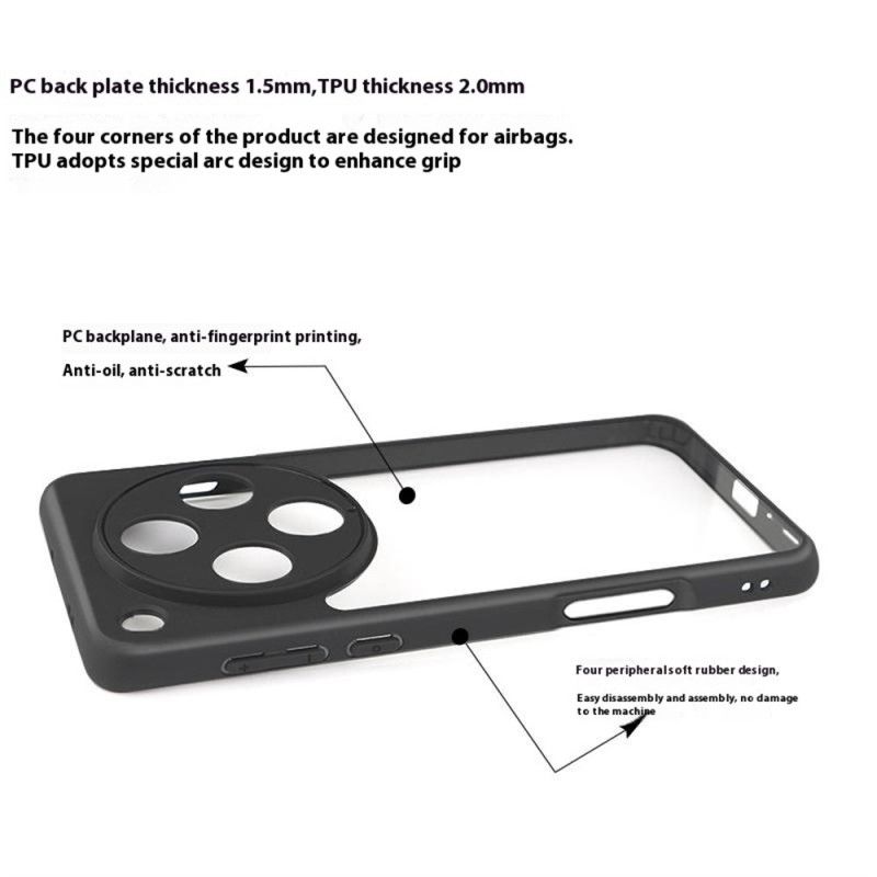 Deksel Oppo Find X8 Pro Gjennomsiktig Med Silikonkanter Beskyttelse Deksel