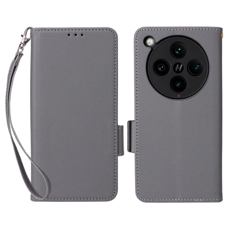 Folio Deksel Oppo Find X8 Pro Litchi-stropp Tekstur Beskyttelse Deksel