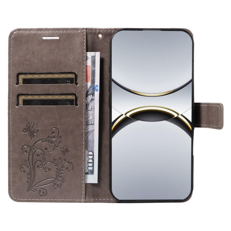 Lærdeksel Folio Deksel Oppo Find X8 Pro Mobildeksel Kjempesommerfugler