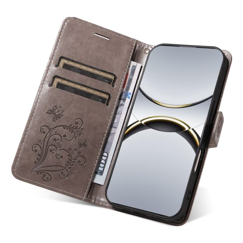 Lærdeksel Folio Deksel Oppo Find X8 Pro Mobildeksel Kjempesommerfugler