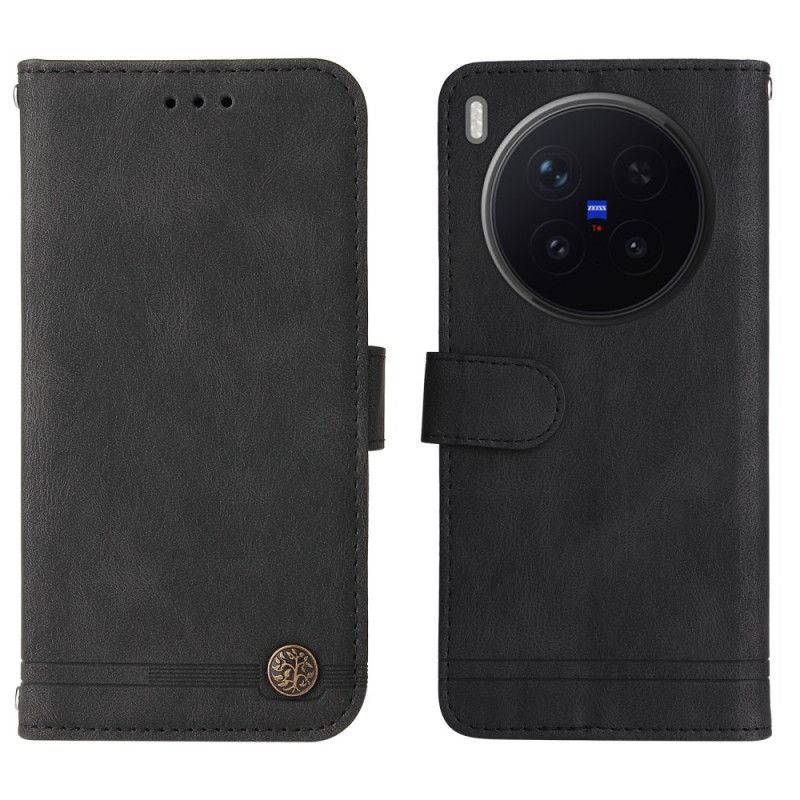 Folio Deksel Til Vivo X300 Pro Semsket Skinneffekt Med Nagler