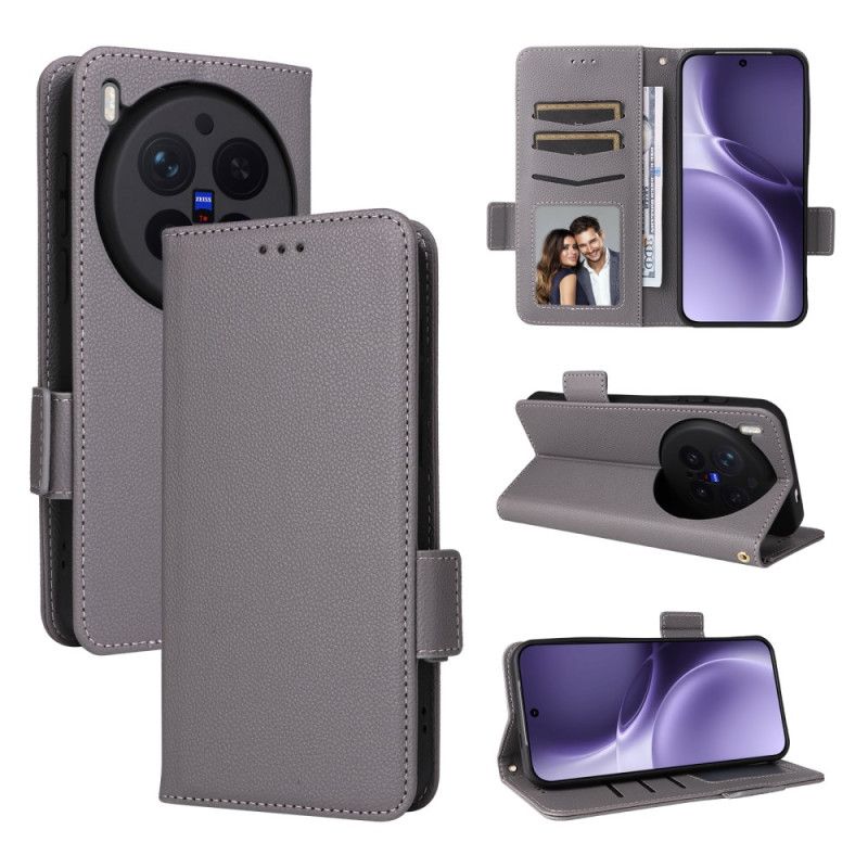 Folio Deksel Vivo X300 Pro Imitert Skinn Med Stropp Beskyttelse Deksel