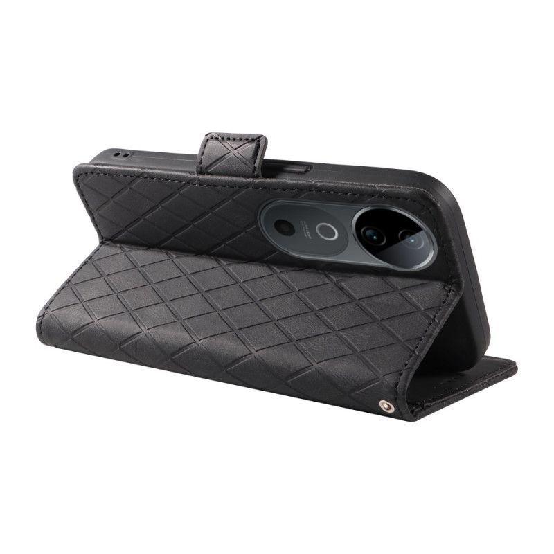 Folio Deksel Vivo V40 5g Diamantmønster Beskyttelse Deksel