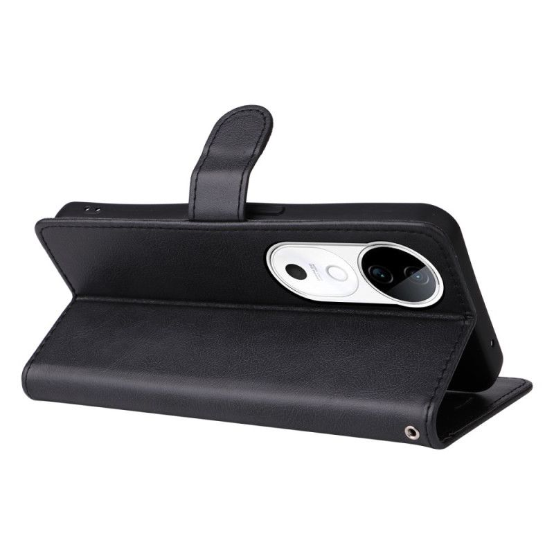 Lærdeksel Folio Deksel Vivo V40 5g Lærrem-effekt