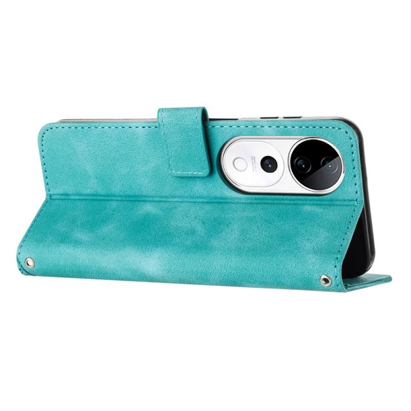 Lærdeksel Folio Deksel Vivo V40 5g Mobildeksel Trekantet Rem