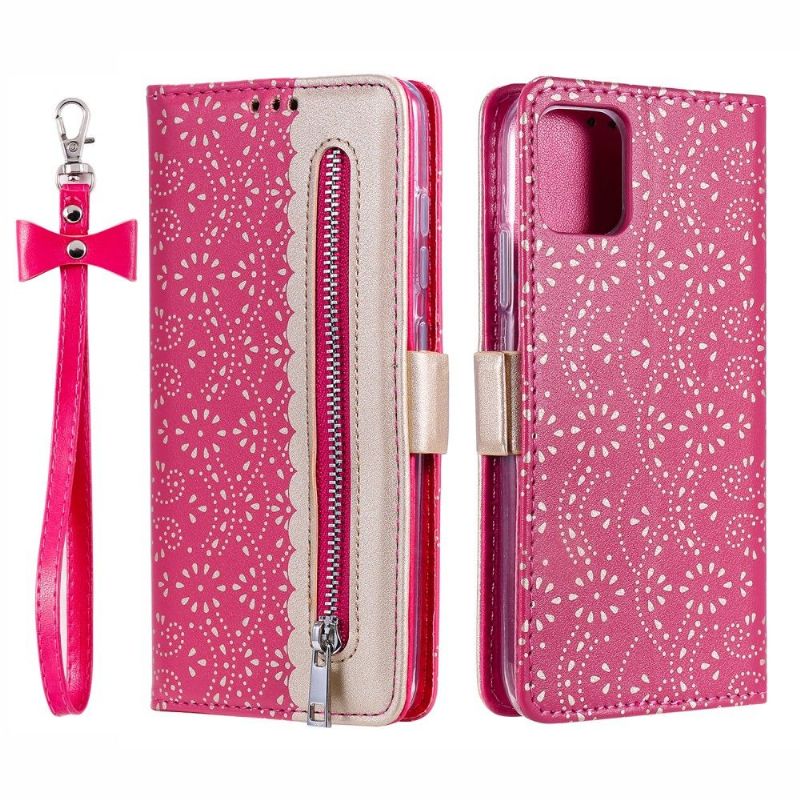 Folio Deksel Til iPhone 13 Anti-fall Blomsterblonde I Skinneffekt