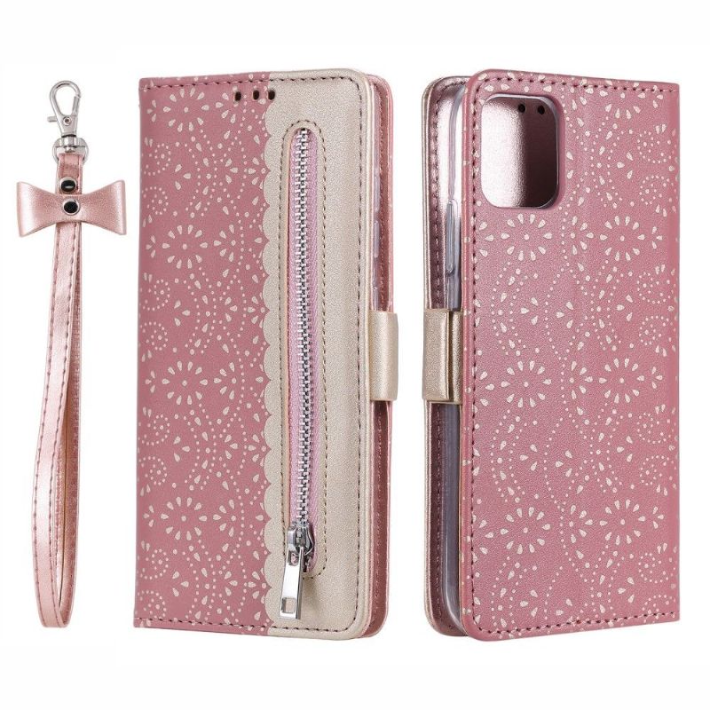 Folio Deksel Til iPhone 13 Anti-fall Blomsterblonde I Skinneffekt
