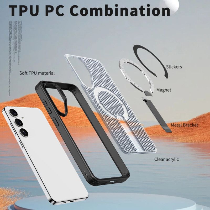 Deksel Samsung Galaxy S26 Plus Magnetisk Rutenetttekstur