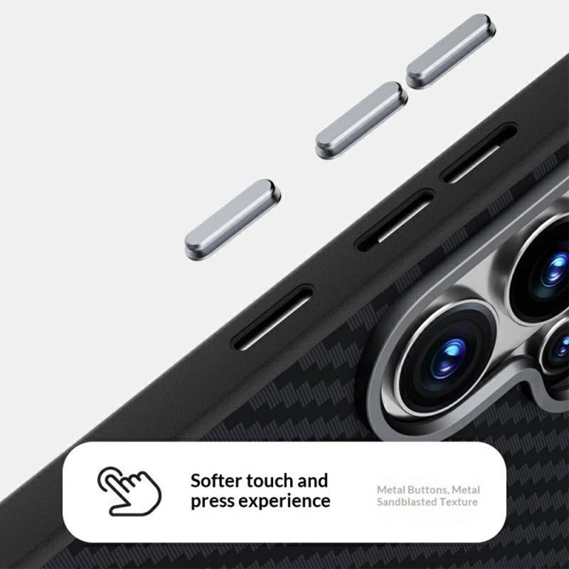 Deksel Samsung Galaxy S26 Plus Teksturert Magnetisk Feste I Karbonfiber
