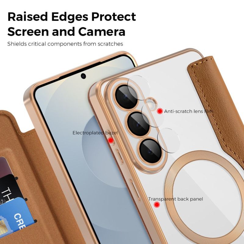 Folio Deksel Lær Samsung Galaxy S26 Plus Mobildeksel Polstret Rfid-kortholder