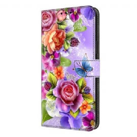Folio Deksel Samsung Galaxy S26 Plus Blendende Blomster Beskyttelse Deksel