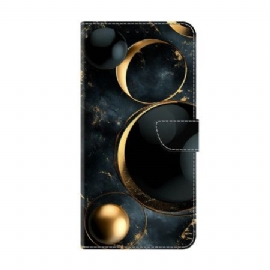 Folio Deksel Samsung Galaxy S26 Plus Gullringer Beskyttelse Deksel