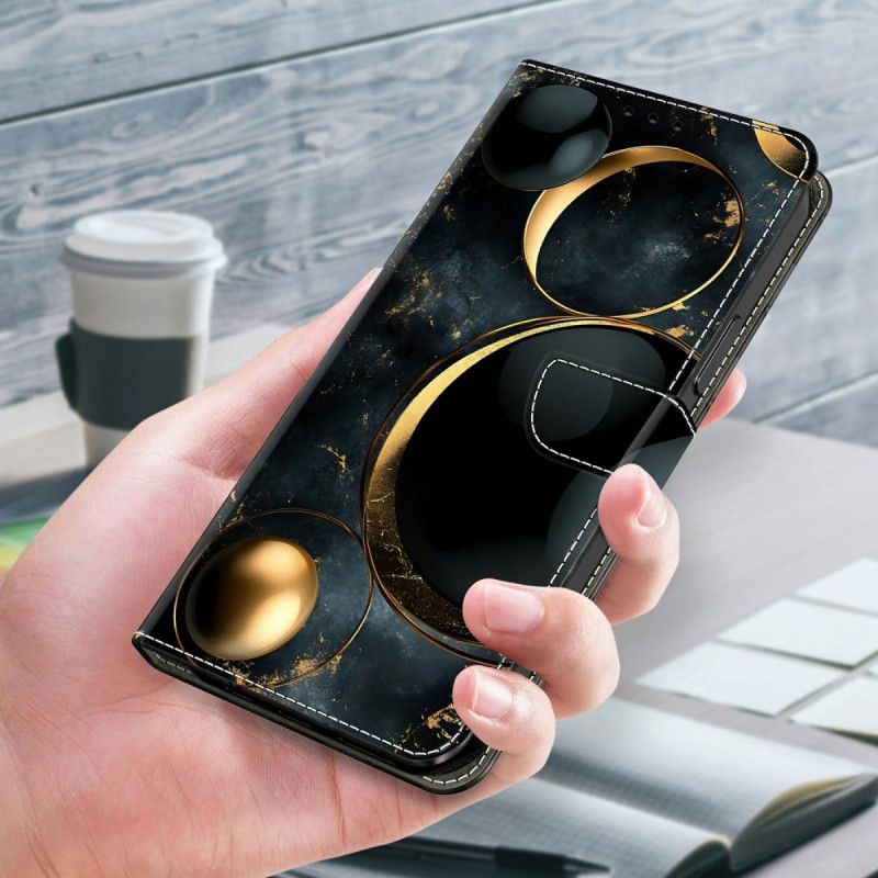 Folio Deksel Samsung Galaxy S26 Plus Gullringer Beskyttelse Deksel