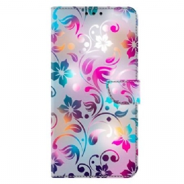 Folio Deksel Samsung Galaxy S26 Plus Håndlagde Blomster Beskyttelse Deksel