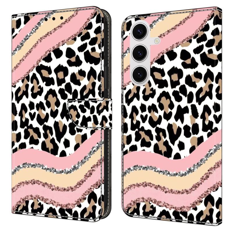 Folio Deksel Samsung Galaxy S26 Plus Stripete Leopardmønster