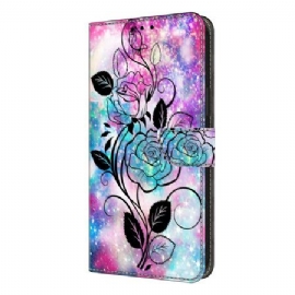 Folio Deksel Samsung Galaxy S26 Plus Tegnet Rose Beskyttelse Deksel