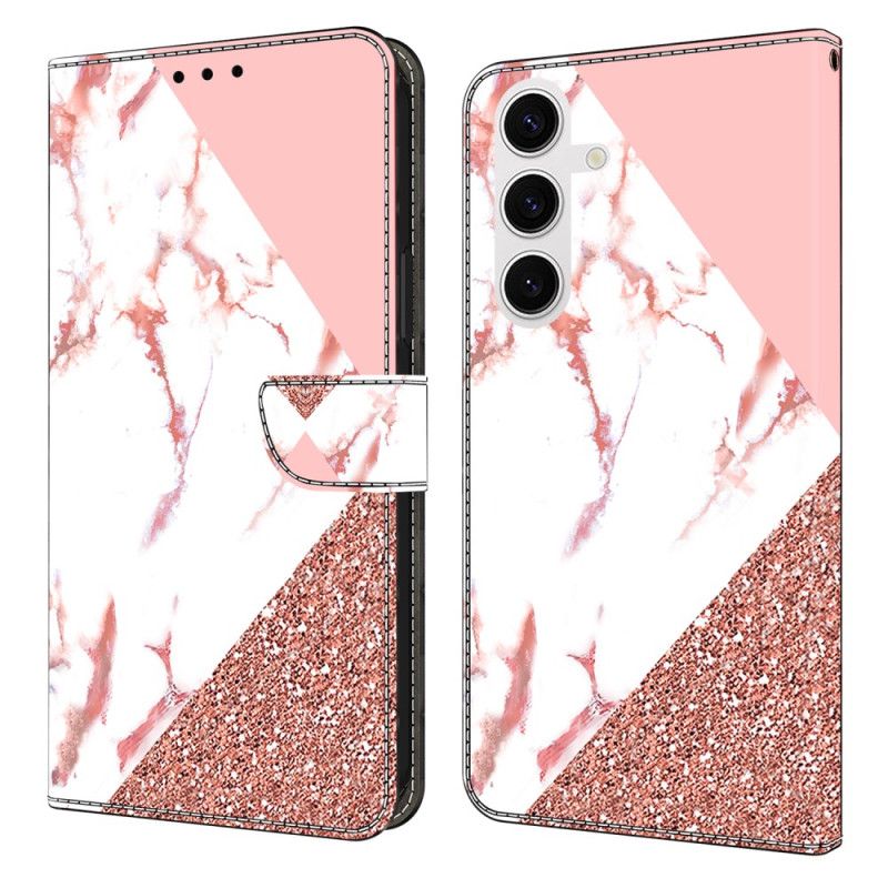 Folio Deksel Samsung Galaxy S26 Plus Trekantet Marmormønster Beskyttelse Deksel