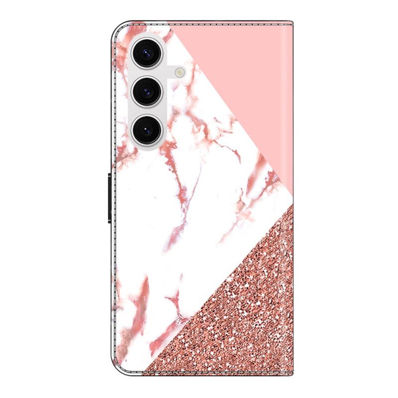 Folio Deksel Samsung Galaxy S26 Plus Trekantet Marmormønster Beskyttelse Deksel