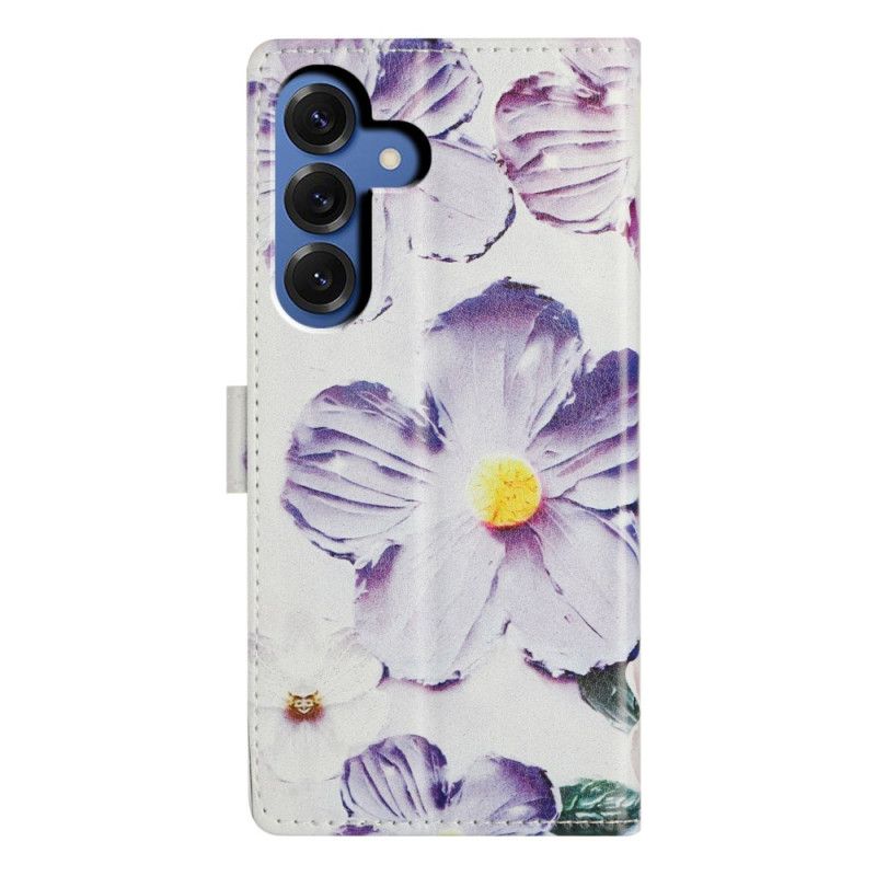 Folio Deksel Til Samsung Galaxy S26 Plus Lilla Blomster