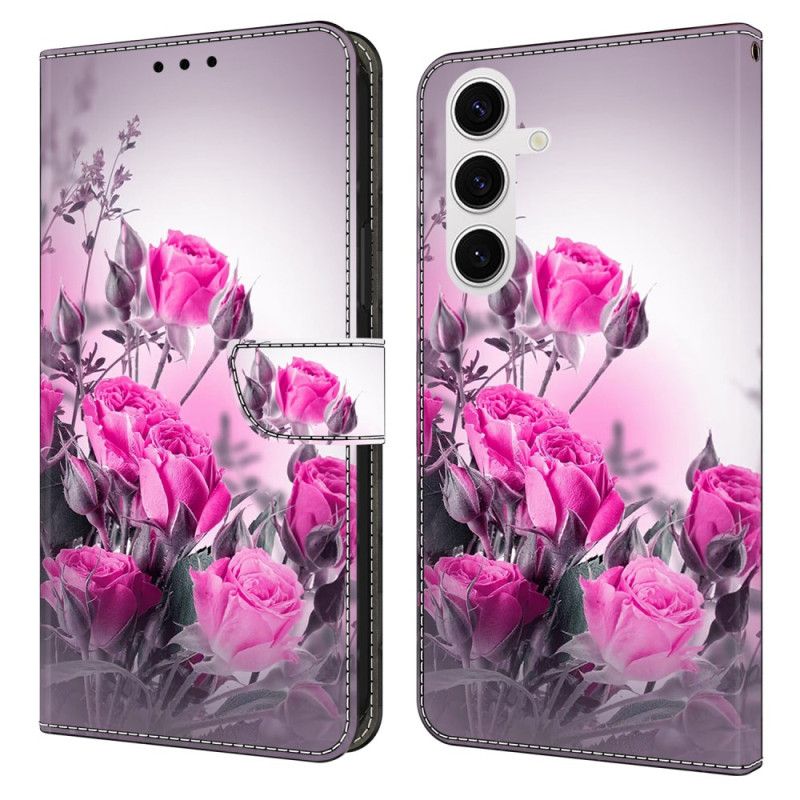 Lærdeksel Folio Deksel Samsung Galaxy S26 Plus Lilla Blomster