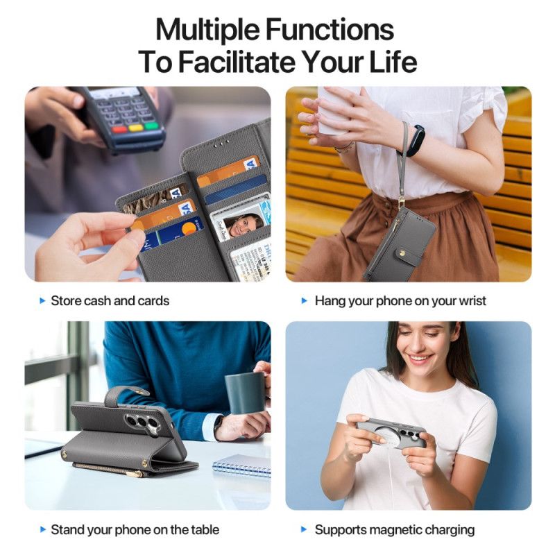 Lærdeksel Folio Deksel Samsung Galaxy S26 Plus Mobildeksel Avtakbart Deksel Lawa-serien Dux Ducis