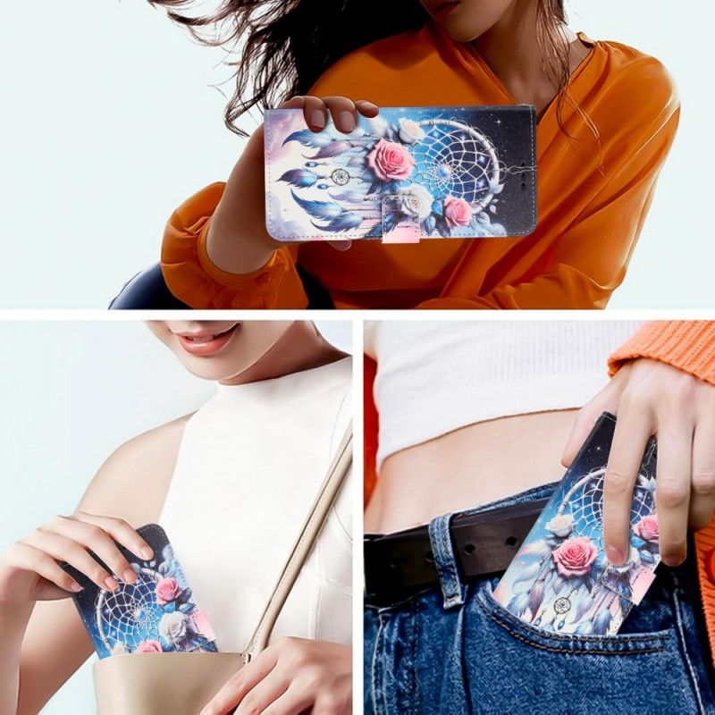 Lærdeksel Folio Deksel Samsung Galaxy S26 Plus Mobildeksel Blomsterdrømmefanger