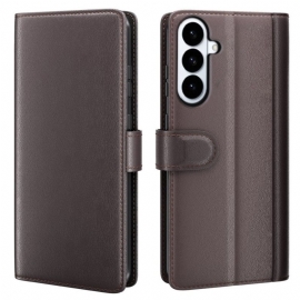 Lærdeksel Folio Deksel Samsung Galaxy S26 Plus Mobildeksel Ekte Skinn