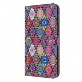 Lærdeksel Folio Deksel Samsung Galaxy S26 Plus Mobildeksel Etnisk Mønster
