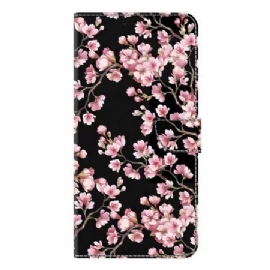 Lærdeksel Folio Deksel Samsung Galaxy S26 Plus Mobildeksel Ferskenblomster