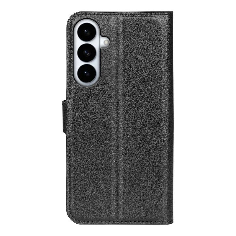 Lærdeksel Folio Deksel Samsung Galaxy S26 Plus Mobildeksel Litchi-imitasjon I Skinn