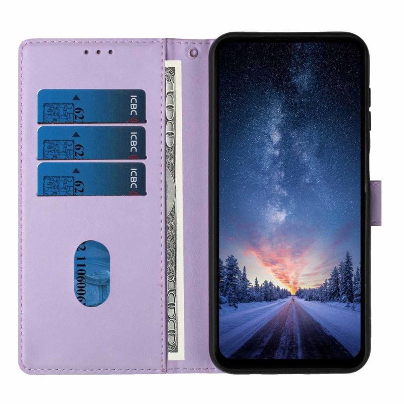 Lærdeksel Folio Deksel Samsung Galaxy S26 Plus Mobildeksel Tre- Og Kattemønster