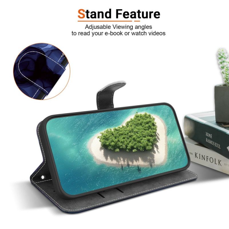 Folio Deksel Xiaomi 15t Blekkblå Blomster Beskyttelse Deksel