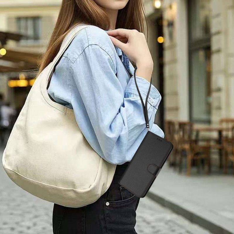 Folio Deksel Xiaomi 15t Ensfarget Med Stropp