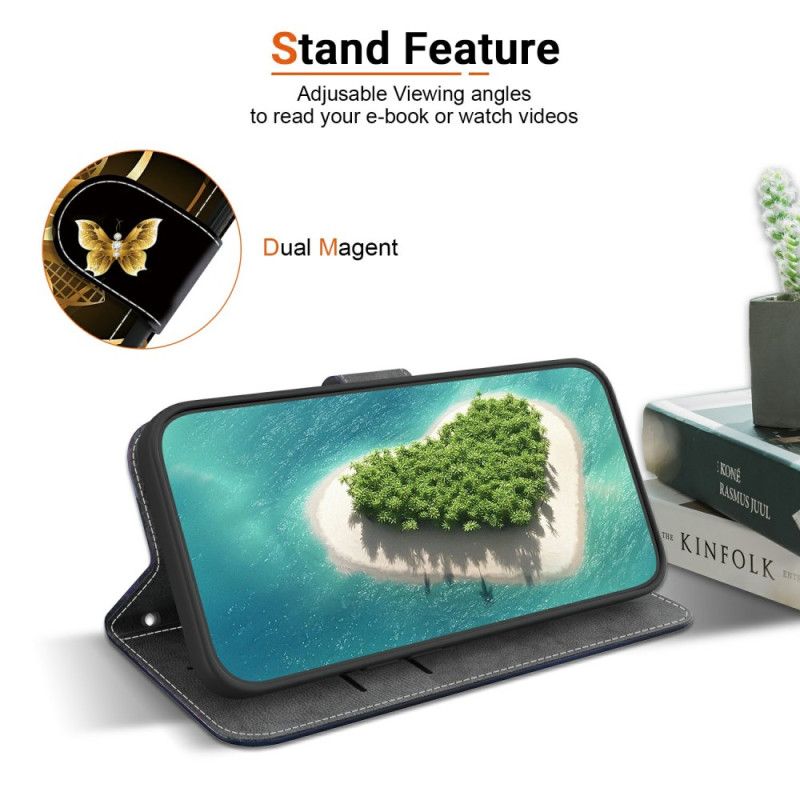 Folio Deksel Xiaomi 15t Gullblomstermønster